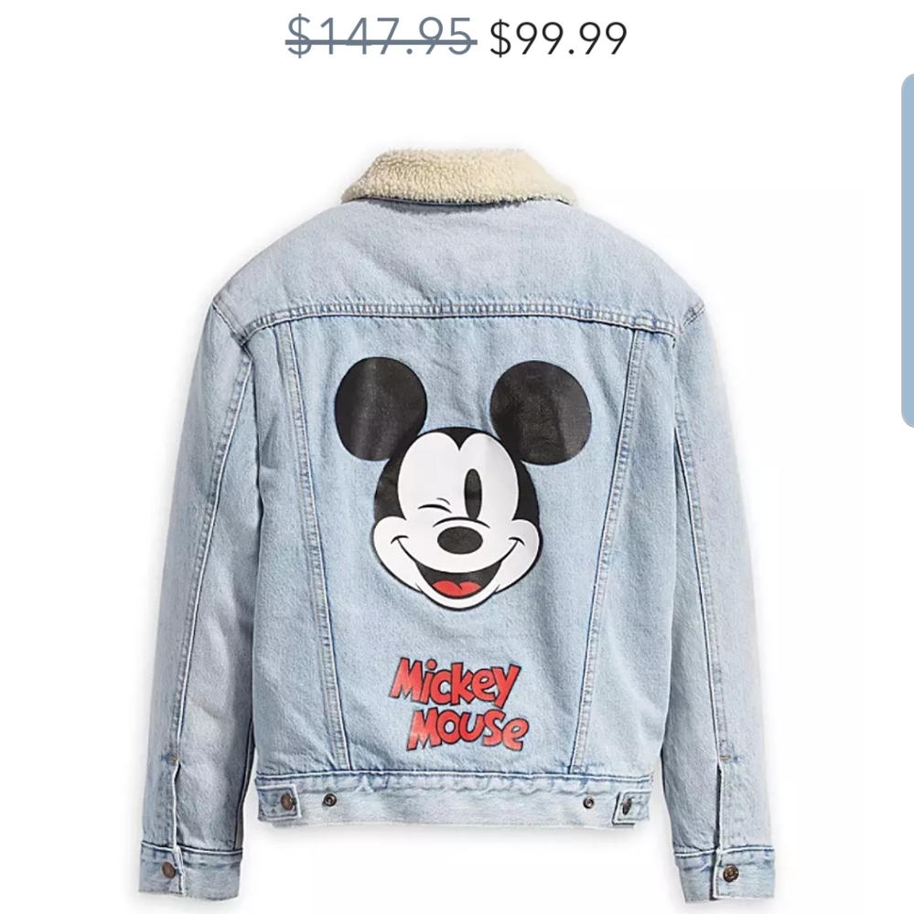 Levi's Mickey Mouse Sherpa Trucker Jacket Sz S